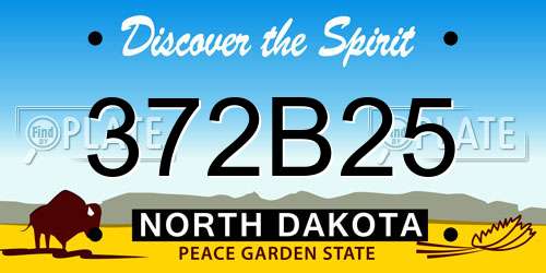 372B25 North Dakota License Plate
