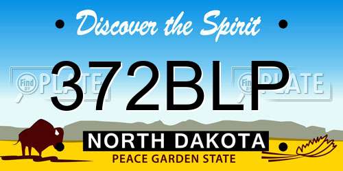 372BLP North Dakota License Plate