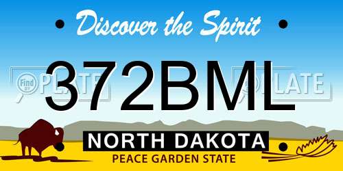 372BML North Dakota License Plate