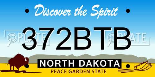 372BTB North Dakota License Plate