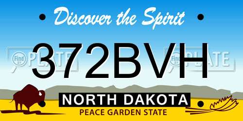 372BVH North Dakota License Plate