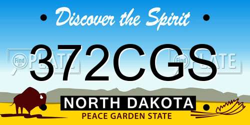 372CGS North Dakota License Plate