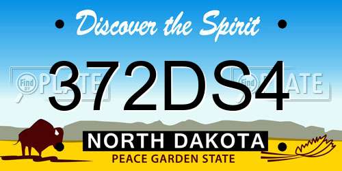 372DS4 North Dakota License Plate