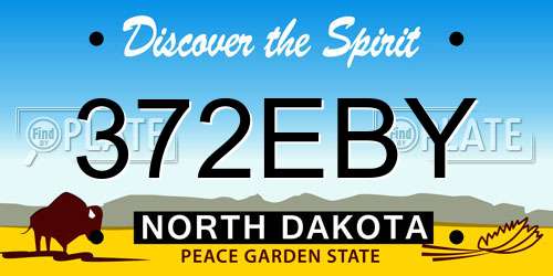 372EBY North Dakota License Plate