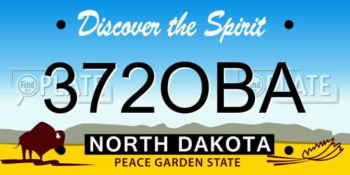 372OBA North Dakota License Plate