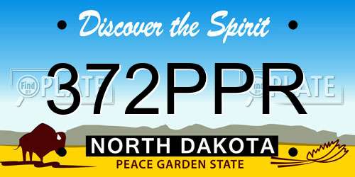 372PPR North Dakota License Plate