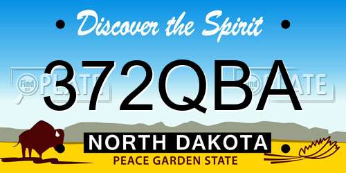 372QBA North Dakota License Plate