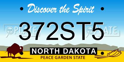 372ST5 North Dakota License Plate