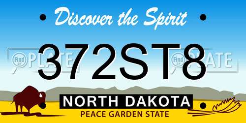 372ST8 North Dakota License Plate