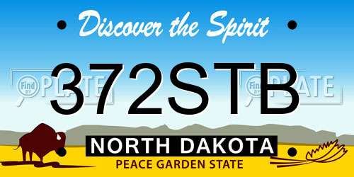 372STB North Dakota License Plate
