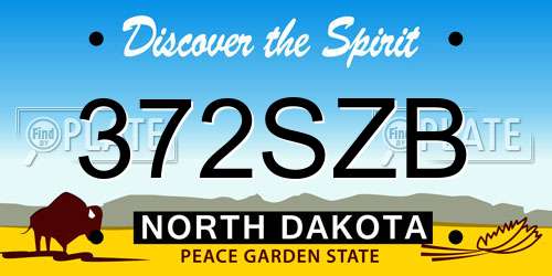372SZB North Dakota License Plate