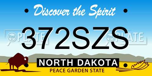 372SZS North Dakota License Plate
