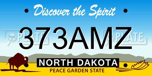 373AMZ North Dakota License Plate