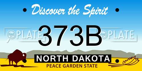 373B North Dakota License Plate