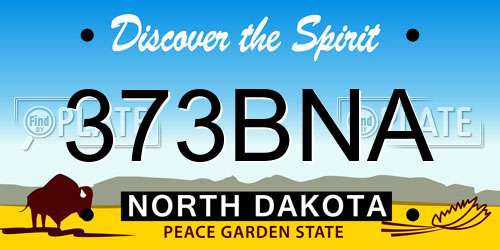 373BNA North Dakota License Plate