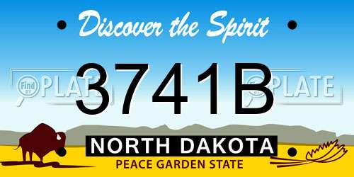 3741B North Dakota License Plate