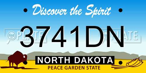 3741DN North Dakota License Plate
