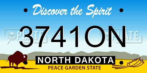 3741ON North Dakota License Plate
