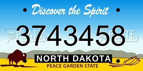3743458 North Dakota License Plate