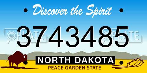 3743485 North Dakota License Plate
