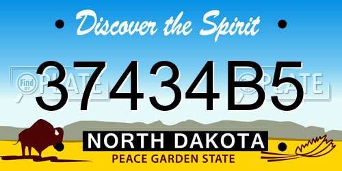 37434B5 North Dakota License Plate