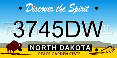 3745DW North Dakota License Plate