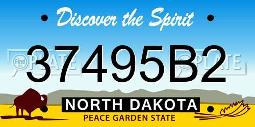 37495B2 North Dakota License Plate