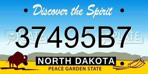 37495B7 North Dakota License Plate