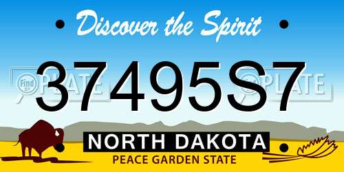 37495S7 North Dakota License Plate