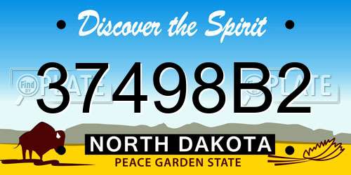 37498B2 North Dakota License Plate