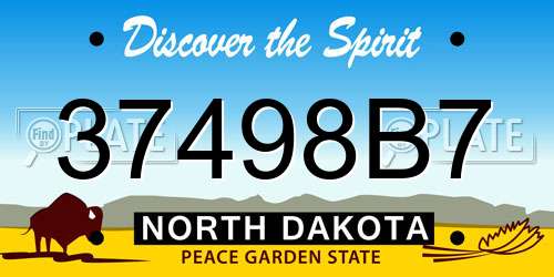 37498B7 North Dakota License Plate