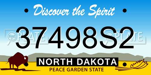 37498S2 North Dakota License Plate