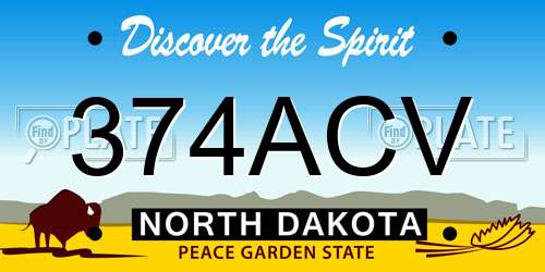 374ACV North Dakota License Plate