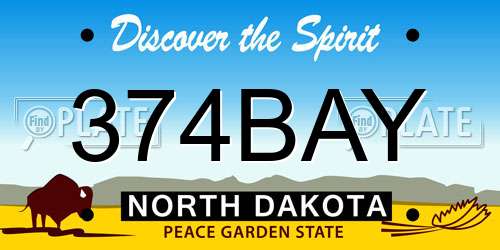 374BAY North Dakota License Plate