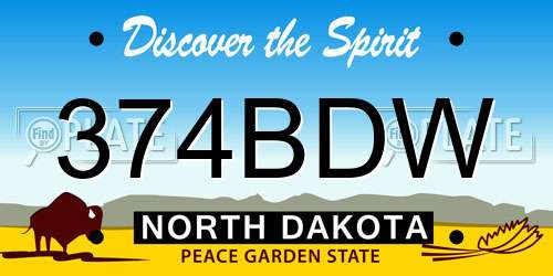374BDW North Dakota License Plate