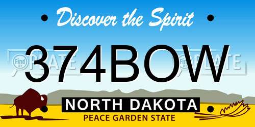 374BOW North Dakota License Plate