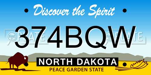 374BQW North Dakota License Plate