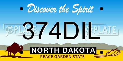 374DIL North Dakota License Plate