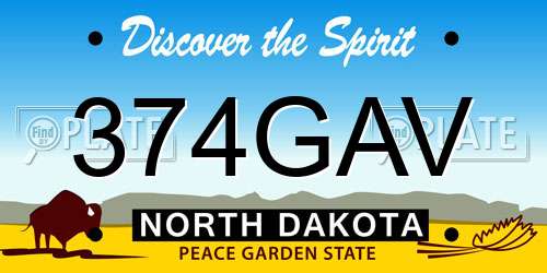 374GAV North Dakota License Plate