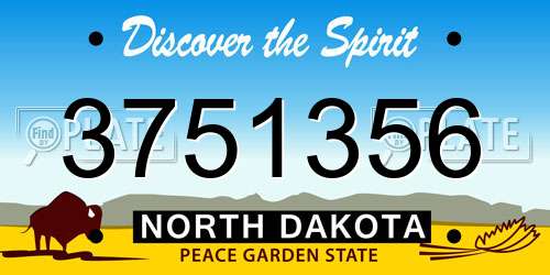 3751356 North Dakota License Plate