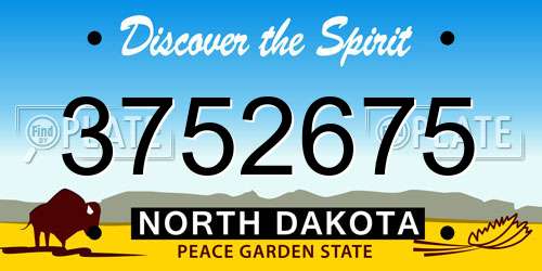 3752675 North Dakota License Plate