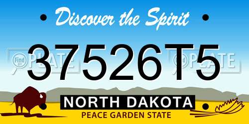 37526T5 North Dakota License Plate