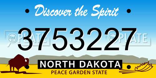 3753227 North Dakota License Plate