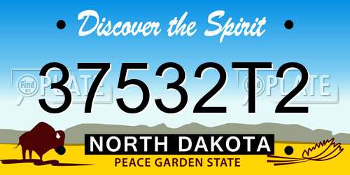 37532T2 North Dakota License Plate