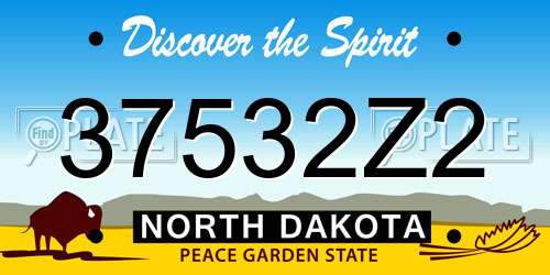 37532Z2 North Dakota License Plate