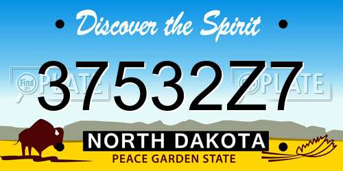 37532Z7 North Dakota License Plate