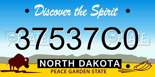 37537C0 North Dakota License Plate