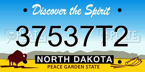37537T2 North Dakota License Plate