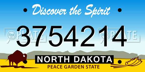 3754214 North Dakota License Plate