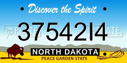 37542I4 North Dakota License Plate